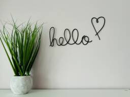 Hello Wire Word Art Sign - Wall Hanging Decor Gift Ideas - thumbnail 1