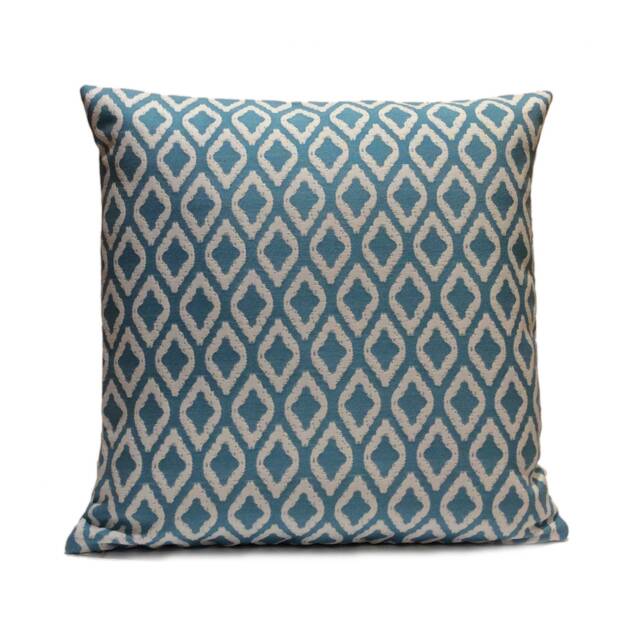 Turquoise Blue & White Pillow, Throw Pillow Cover, Decorative Cushion Pillowcase, Accent Indoor Outdoor - image 1