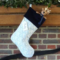 Personalised Christmas Stocking Handmade With Liberty Fabrics Tana Lawn Mitsi - thumbnail 3