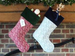 Personalised Christmas Stocking Handmade With Liberty Fabrics Tana Lawn Mitsi