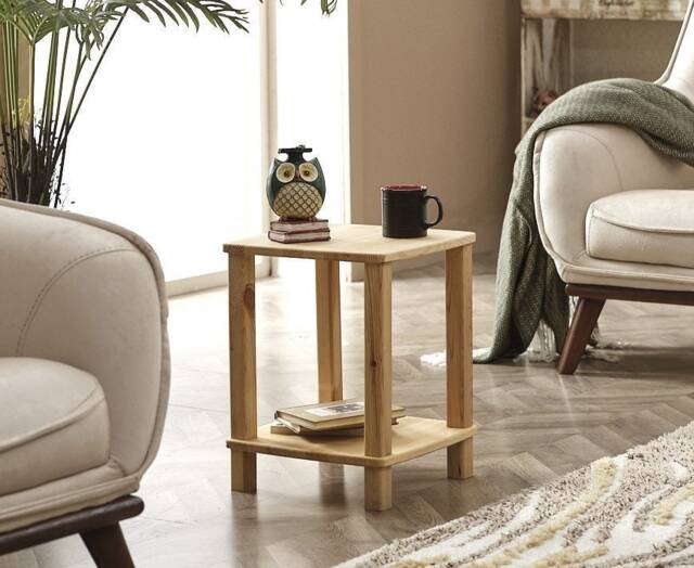Handmade Pine Wood Coffee Table Modern Minimalist Design - image 1