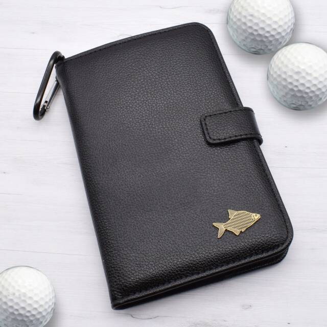 Bronze Bream Fish Design - Personalised Leatherette Golf Organiser Complete With Divot Repairer, Marker, Tees, Scorecard & Pencils - image 1