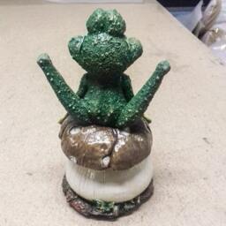 statue Frog Garden Toad Green Sculpture Feng Shui Figure Large Lawn Decor Outdoor Funny Animal Yard Ornament Mushroom Lover Gift - thumbnail 4
