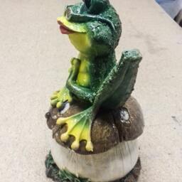 statue Frog Garden Toad Green Sculpture Feng Shui Figure Large Lawn Decor Outdoor Funny Animal Yard Ornament Mushroom Lover Gift - thumbnail 2