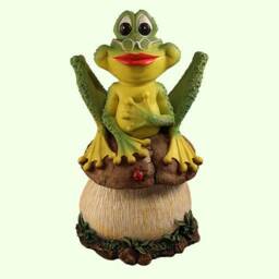 statue Frog Garden Toad Green Sculpture Feng Shui Figure Large Lawn Decor Outdoor Funny Animal Yard Ornament Mushroom Lover Gift