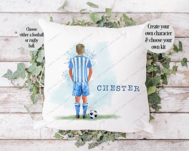 Football Cushion, Pillow, For Him, Gift, Gift Rugby Cushion, Boys - image 1