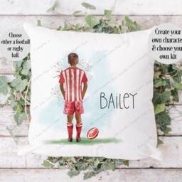 Football Cushion, Pillow, For Him, Gift, Gift Rugby Cushion, Boys - thumbnail 2