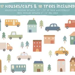 City Street Wall Decals - Nursery Decor, Car & Truck Stickers, Kids Room Decal, Reusable Removable Stickers - thumbnail 2