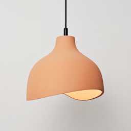 Ceramic Pendant Light, Wabi Sabi Clay Lamp -Naaya Bottleneck Infinity - thumbnail 1