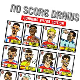 Arsenal Vol 4 - No Score Draws Gunners 24/25 Edition A3 Print Of 24 Hand-Drawn Panini-style Wonky Doodles Arteta's Team - thumbnail 2