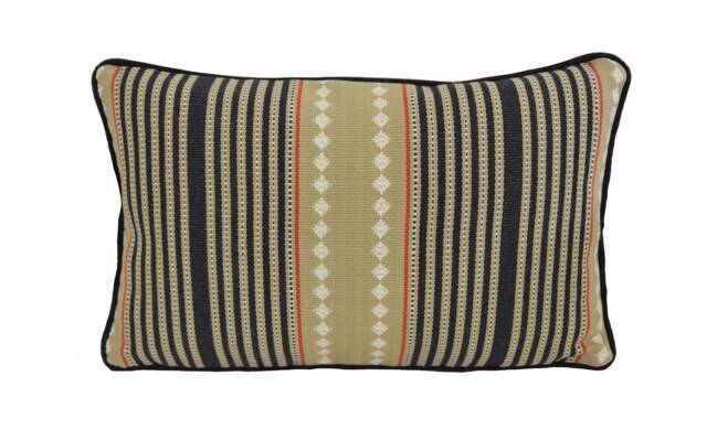 G.p. & J. Baker - Brighton Stripe Indigo/Linen Stunning Textured Weave Cushion Cover Handmade Throw Pillow Designer Home Decor - image 1