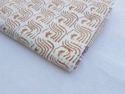 Handmade Indian Kantha Quilt Handblock Printed Cotton Bedspread, Queen - thumbnail 2