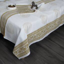 Full/Double Flat Sheet Cotton Bed Sheet, Bedspread, Bedding, Bed Linen, Boho, Bohemian - thumbnail 1