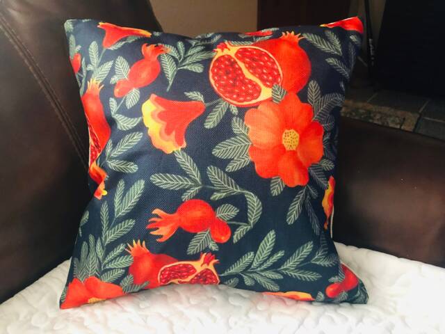 Pomegranate Print, Decorative Pillow Covers - image 1