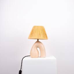 Satin Glazed Ceramic Table Lamp With Bespoke Lampshade, Handmade, Choose Your Own Shade Colour - thumbnail 3