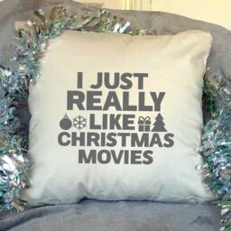 Just Really Like Christmas Movies Cushion, Pillow, Decor, Movie Gift - thumbnail 3