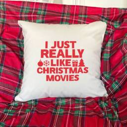 Just Really Like Christmas Movies Cushion, Pillow, Decor, Movie Gift - thumbnail 1