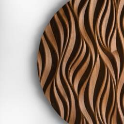 Round Wood Wall Sculpture - Wall Decoration With Abstract Design Geometric Artwood Art - thumbnail 3
