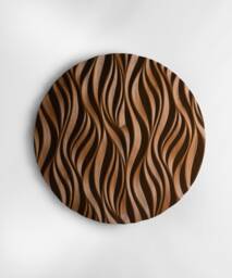 Round Wood Wall Sculpture - Wall Decoration With Abstract Design Geometric Artwood Art - thumbnail 1