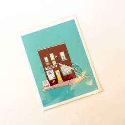 Lunenburg Art Print. Illustrated Costal Scene Of Nova Scotia, Wall Decor, Size 8 X 10 Inches - thumbnail 3