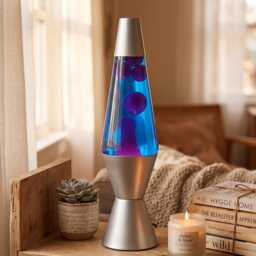 Lava Lamp - Vintage Custom Glow Decor Purple Blue - Unique Retro Cosmic Wave Light Cool Night Gift