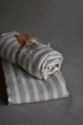 striped Linen Towels Set Of 2 Large Natural Bath Sheets Pre Washed Throw Flat Beach New Home Present For Men Body