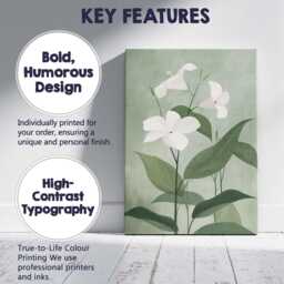 Soft Green Morning Glory Floral Botanical Illustration Canvas Wall Art Print Decor Picture Ready To Hang - thumbnail 2