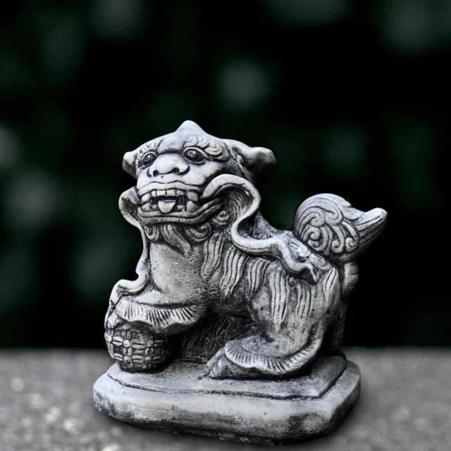 Concrete Fu Dog Statue Chinese Guardian Lion Sculpture Feng Shui Protector Decoration Stone Foo Ornament Oriental Garden - image 1