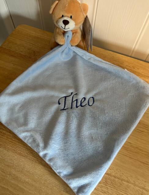 Personalised Embroidered Baby Bear Comforters - image 1