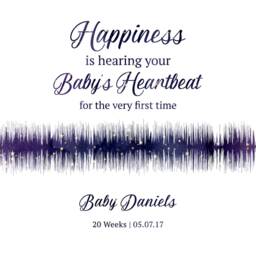 Personalised Baby Heartbeat Sound Wave Print With Qr Code, Keepsake Shower Gifts, Pregnancy Announcement Sonogram - thumbnail 3