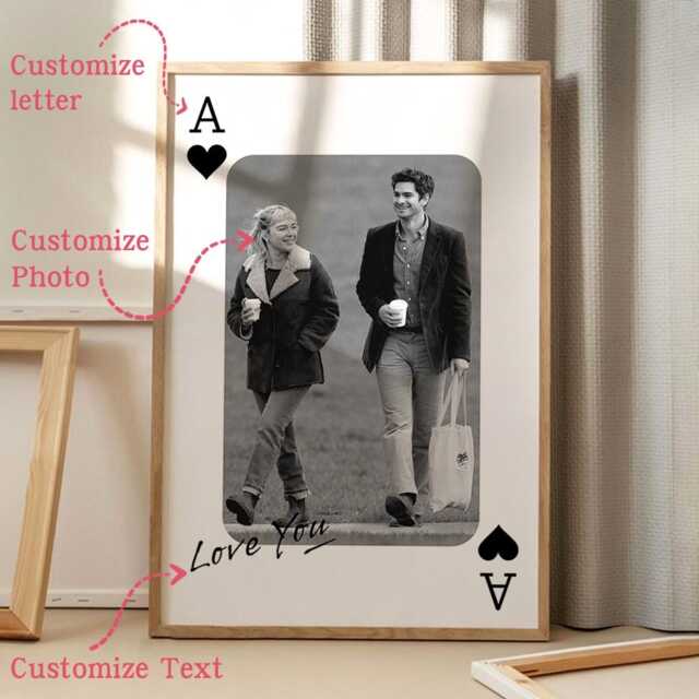 Custom Playing Cards Photo Art Poster, Personalized Wall Art, Apartment Aesthetic Decor, Retro Home Printed Gift - image 1
