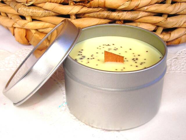 Lemon Poppy Muffin Soy Wood Wick Tin Candle
