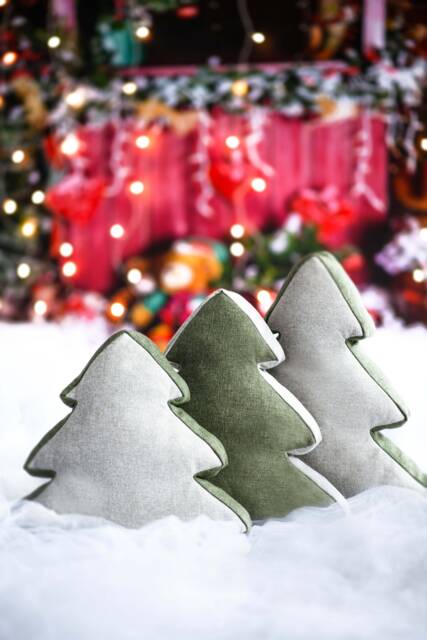 Christmas Tree Pillow Green Xmas Sofa Decoration, Woodland Nursery Decor - image 1