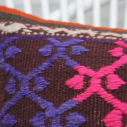 Antique Pillows, Body Pillow, Kilim Pillow Cover, 12x18 Pink Covers, Patterned Case, Vintage Accent 166 - thumbnail 2