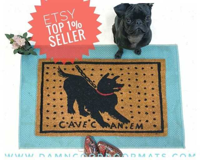 Cave Canem Doormat - Funny Beware Of Dog, Latin Welcome Mat - image 1