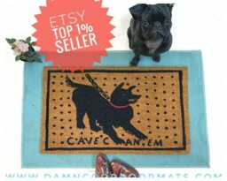 Cave Canem Doormat - Funny Beware Of Dog, Latin Welcome Mat - thumbnail 1