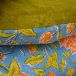 Duvet 100x190cm - Handmade in France Indian Cotton & Velvet - thumbnail 2