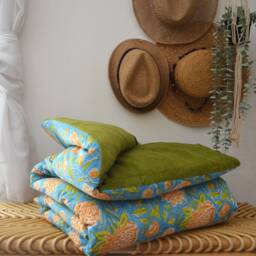 Duvet 100x190cm - Handmade in France Indian Cotton & Velvet - thumbnail 3