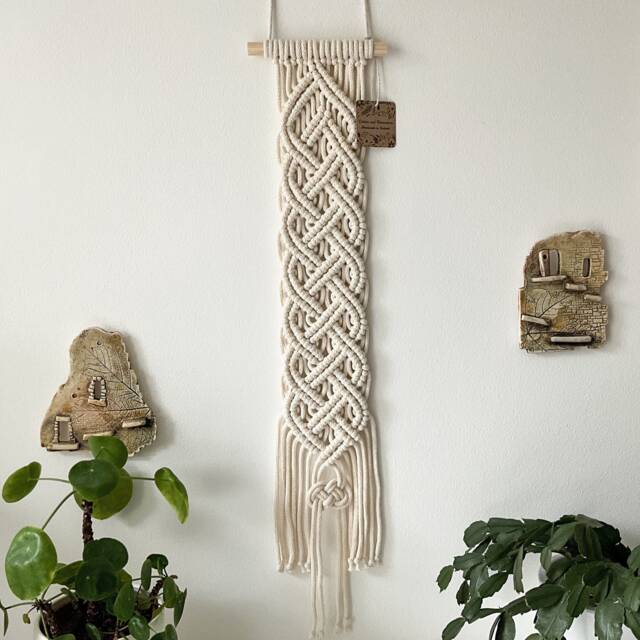 Cream Celtic Wall Tapestry, Irish Blessing Art, Made in Ireland - 6 X 33 Inches - image 1