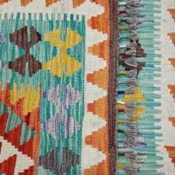 Classic Rug, Handmade Artisan Afghan Turkish Scandinavian Navajo Bohemian Wool Flatweave Multicolour Kilim Rug 149x100 cm - thumbnail 3