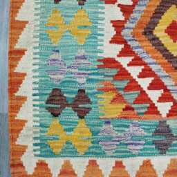Classic Rug, Handmade Artisan Afghan Turkish Scandinavian Navajo Bohemian Wool Flatweave Multicolour Kilim Rug 149x100 cm - thumbnail 4