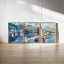 Set Of 3 Keswick Posters, Lake District Art Prints, Scenic Mountain, Wall Decor, Vintage Hiking Poster Set, Nature Lover Gift - thumbnail 2