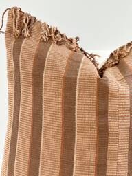 Brown Tribal Hemp Hand Woven Natural Dye Color Hmong Lumbar Pillow Cover - thumbnail 1