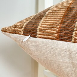 Brown Tribal Hemp Hand Woven Natural Dye Color Hmong Lumbar Pillow Cover - thumbnail 3