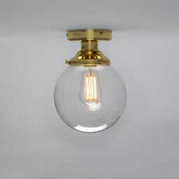 Riad Clear Glass Globe Flush Ceiling Light 7.75 Ip20 - thumbnail 3