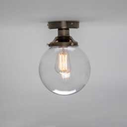Riad Clear Glass Globe Flush Ceiling Light 7.75 Ip20 - thumbnail 2