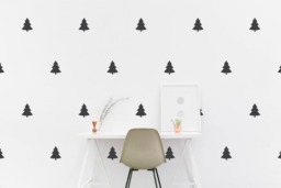 Pine Trees Wall Decal Kids Room Wall Sticker, Nursery Christmas, Bedroom Pattern Wallpaper Vinyl Decals Stickers Home Decor