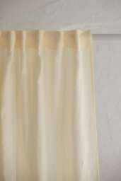 Farmhouse Style Vanilla Yellow Linen Curtain With Multifunctional Heading Tape - Bedroom, Kitchen, Living Room Natural Tone Window Panel
