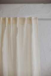 Farmhouse Style Cream Linen Curtain With Multifunctional Heading Tape - Bedroom, Kitchen, Living Room Natural Tone Window Treatment Panel - thumbnail 1