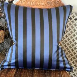 Timney Fowler Roman Head Cushion Cover Cream & Blue Cotton, 20x20 - thumbnail 2